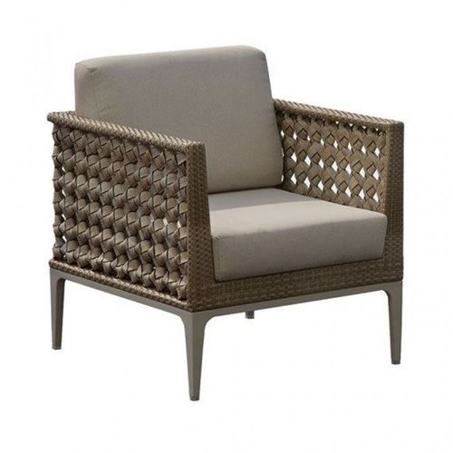 Sillón contemporáneo - HEART  - SKY LINE DESIGN - de tejido / de resina trenzada / beis