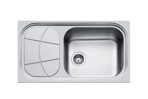 Fregadero de 1 cubeta - BIG BOWL 86.1V.STD - 1561 20* - Foster spa - con escurridor / de acero inoxidable / sobre encimera