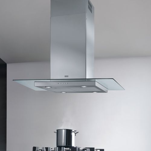 Campana extractora de isla - T-Glass 90 FGL 925 I XS NP - FRANKE HOME SOLUTIONS - con conducto / con iluminación integrada / clase B