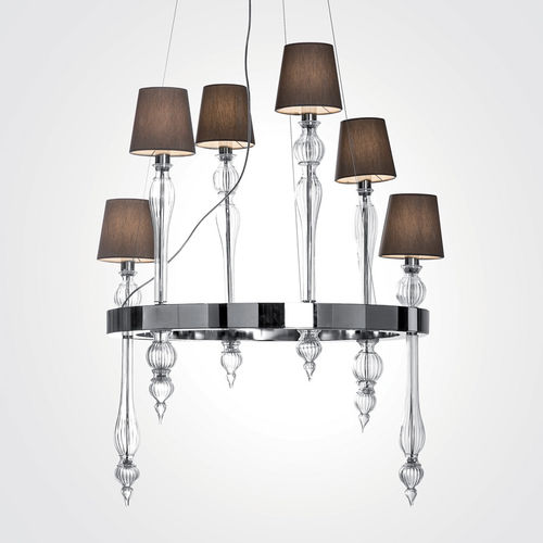 Lámpara araña de estilo veneciano - FOSFATO - Av Mazzega - de cristal / de metal pulido / 6 bombillas