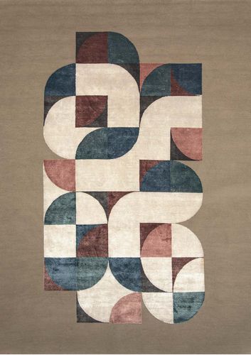 Alfombra contemporánea - BANDA CORTA MINT - Sirecom Tappeti - con motivos decorativos / de fibra de bambú / de lana de Nueva Zelanda