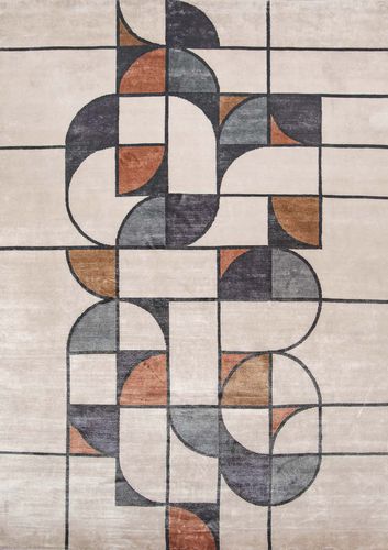Alfombra contemporánea - GAMMA APRICOT - Sirecom Tappeti - con motivos decorativos / de fibra de bambú / de lana de Nueva Zelanda