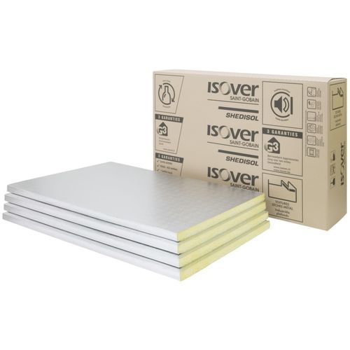 Aislante térmico - Shedisol Alu A2 - ISOVER SAINT-GOBAIN - de lana de vidrio / tipo panel rígido / para interior