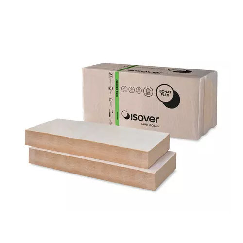Aislante termoacústico - ISONAT FLEX 55 - ISOVER SAINT-GOBAIN - de fibra de madera / tipo panel / para interior