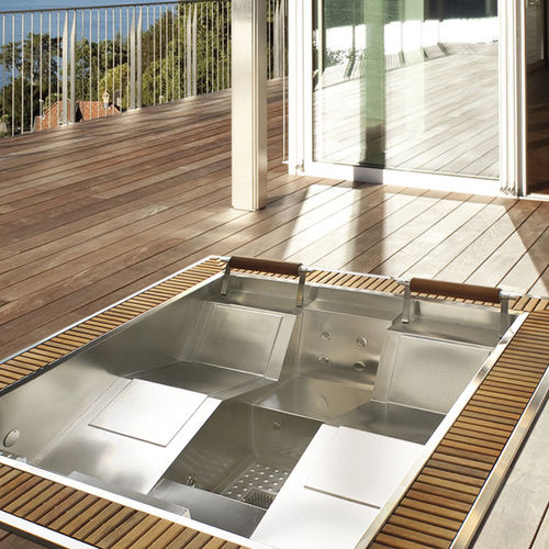 Spa empotrable - LINEON - Aquavia Spa - rectangular / 4 plazas / de acero inoxidable