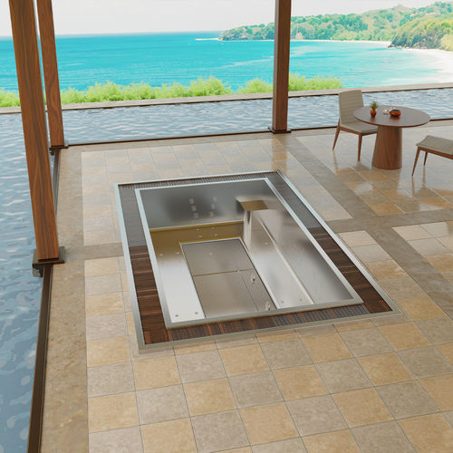Spa empotrable - INNOVIBE 8 - Aquavia Spa - rectangular / para 8 personas / de acero inoxidable
