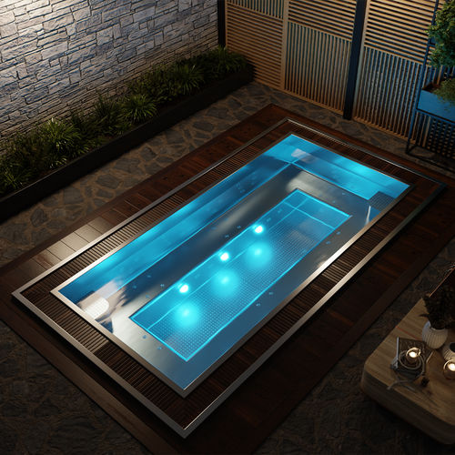 Spa empotrable - INNOVIBE 10 - Aquavia Spa - rectangular / para 10 personas / de acero inoxidable