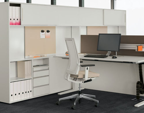 Armario de oficina bajo - CUBE_S - Bene GmbH - alto / laminado / de vidrio