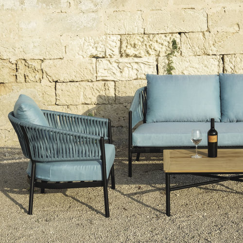 Sillón contemporáneo - GAIA-BELIZE - DRIGANI SRL - de Textilene® / de cuerda / de aluminio
