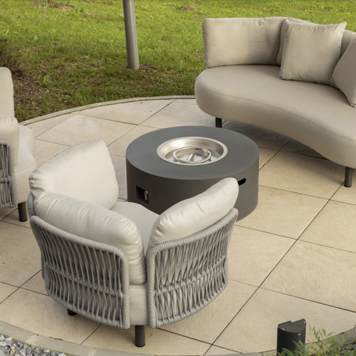 Brasero de jardín de gas - DRIGANI SRL - aluminio / redondo / negro