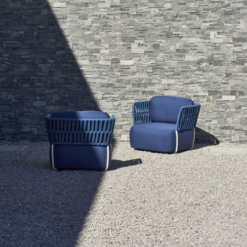 Sillón contemporáneo - SOFT ONE - DRIGANI SRL - de tejido / aluminio / de cuerda