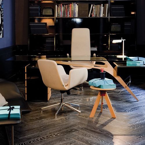 Silla de oficina contemporánea - LORD - Zanotta - de interior / de tejido / de cuero