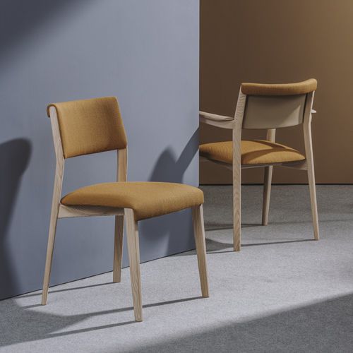 Silla contemporánea - RIZO - Andreu World - de interior / de tejido / de fresno