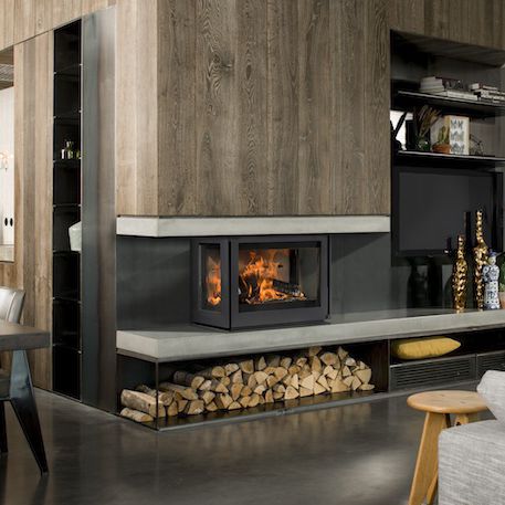 Chimenea de leña - UNILUX-6 270 - Bellfires - contemporánea / de