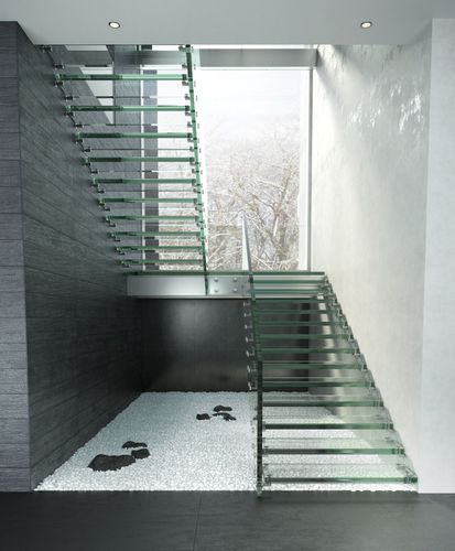 Escalera en U - MONTANA GLASS - Siller Stairs - contemporánea