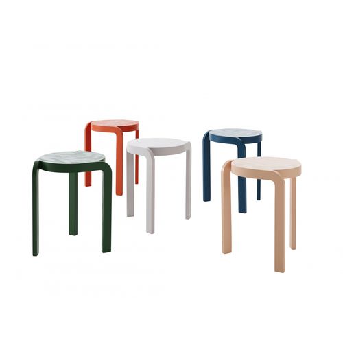 Taburete contemporáneo - SPIN - Swedese Möbler - de fresno / de madera lacada / de chapa de madera