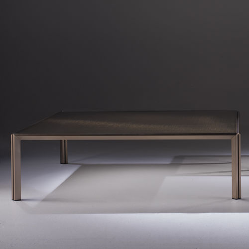 Mesa de centro contemporánea - GRANDANGOLO - ORSENIGO - de vidrio templado / con base de acero / rectangular