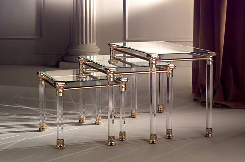 Mesa nido clásica - ROMANA - ORSENIGO - de vidrio / rectangular / para uso residencial