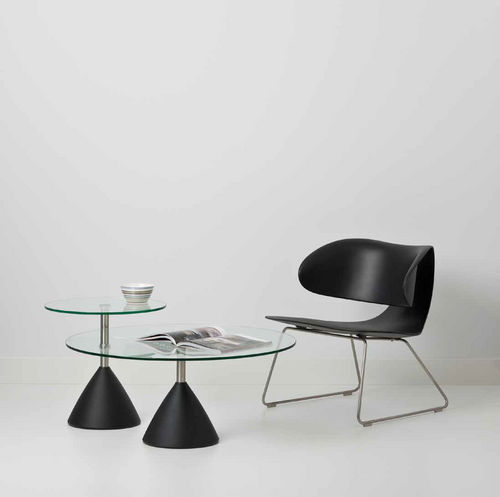 Mesa de centro contemporánea - COBALT - Cascando - de vidrio / redonda / profesional