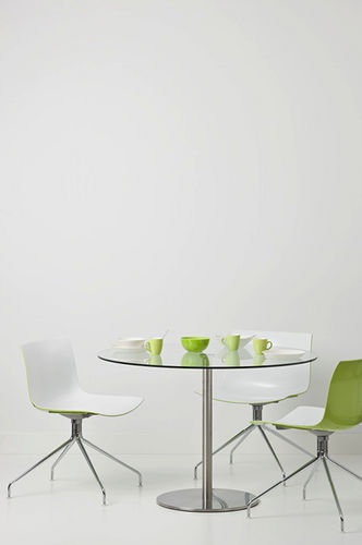 Mesa de comedor contemporánea - Cascando - de vidrio / de vidrio templado / redonda
