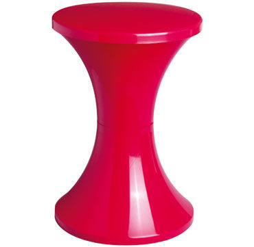Taburete contemporáneo - TAMTAM : POP - Stamp Edition - de plástico / rojo