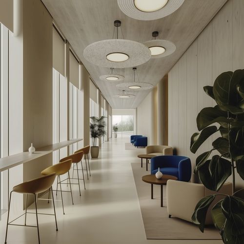 Luminaria suspendida - ATMOSS - PROLICHT - LED / redonda / profesional