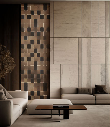 Revestimiento de pared para interior - WALLY: 622/W240X135 - iDL - de metal / mate / satinado