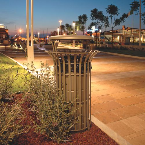 Cubo de basura público - COROLLA E COROLLINO - CITY DESIGN - de acero galvanizado / de acero termolacado / con cenicero integrado