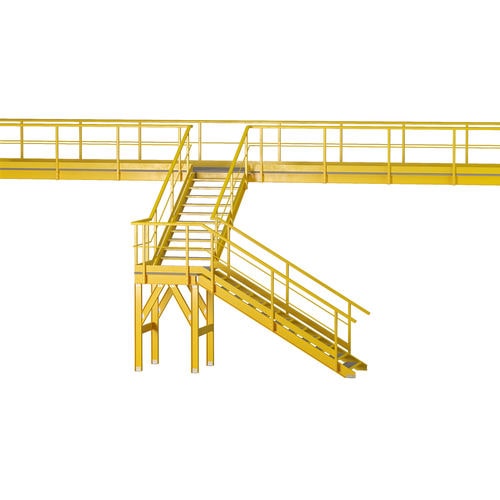 Escalera en L - P-TREX S - FIBRE NET - contemporánea / estructura de