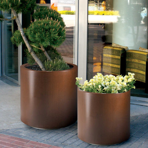 Jardinera de acero inoxidable - ASTER - METALCO - de acero COR-TEN® / de acero con revestimiento en polvo / redonda