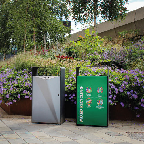 Cubo de basura público - PACK - METALCO - de acero con revestimiento en polvo / de chapa de acero / de reciclaje