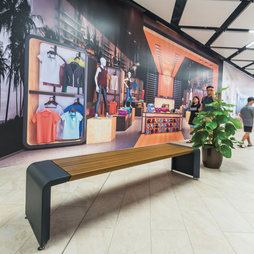 Banco público contemporáneo - PONTE - METALCO - de aluminio pintado / de acero pintado / de madera