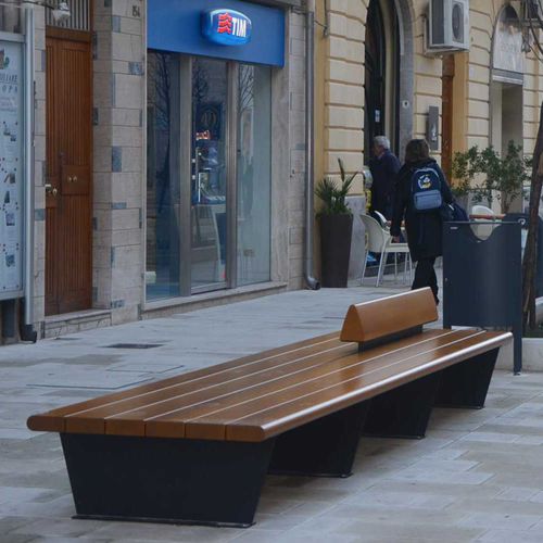 Banco público contemporáneo - CANAPÈ - METALCO - de madera maciza / de acero con revestimiento en polvo / de acero COR-TEN®