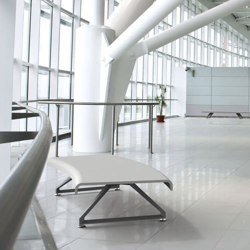 Banco público contemporáneo - AIR-PORT C - METALCO - de aluminio fundido / de hormigón de alto rendimiento / sin respaldo