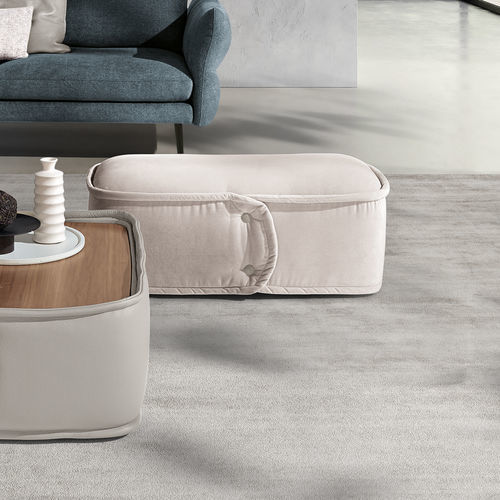 Puf contemporáneo - Leia - maxdivani - de tejido / de cuero / rectangular