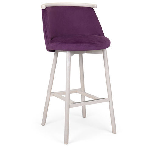 Silla de bar contemporánea - TAPE - Fenabel- The heart of seating - de interior / de terciopelo / con base de madera