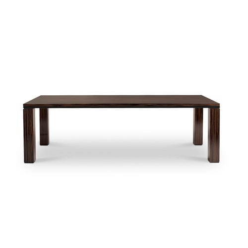 Mesa contemporánea - SERA - i4 MARIANI - de chapa de madera / de cuero / con base de madera maciza