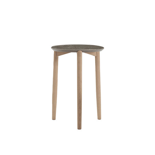 Mesita auxiliar contemporánea - WOOD U LIKE 3 G - I.T.F. DESIGN SRL - en MDF estratificado / de cerámica / con base de roble