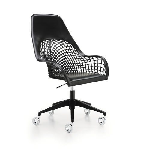 Sillón de oficina contemporáneo - Guapa DPA M CU - MIDJ - de cuero / de metal / con respaldo alto