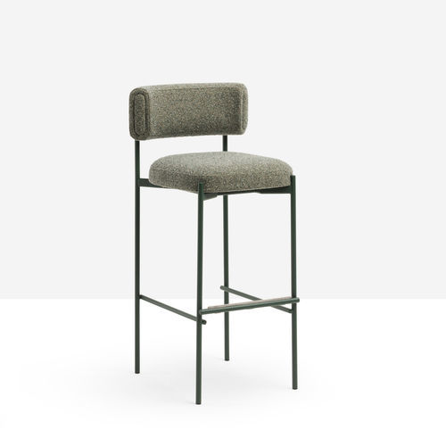 Silla de bar Art Deco - Amelie H65/75 M TS - MIDJ - de interior / de tejido / de cuero