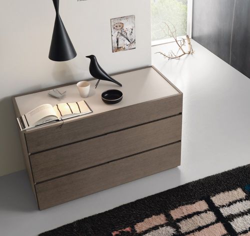 Cómoda contemporánea - Cidori Mono - SANGIACOMO - de madera lacada / de roble / de chapa de madera