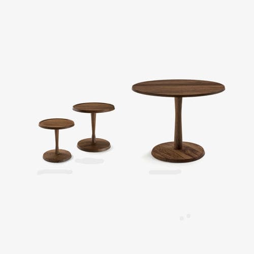 Mesa de centro contemporánea - PEGASO - RIVA 1920 - de madera maciza / con base de madera maciza / redonda