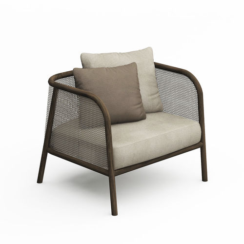 Sillón contemporáneo - VIENNA - RIVA 1920 - de cuero / de tejido / de madera maciza