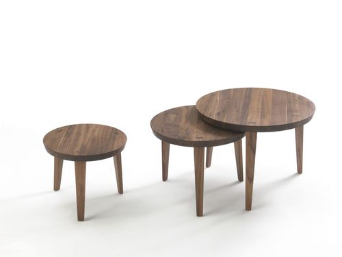 Mesa nido contemporánea - TAO - RIVA 1920 - de madera maciza / con base de madera maciza / redonda