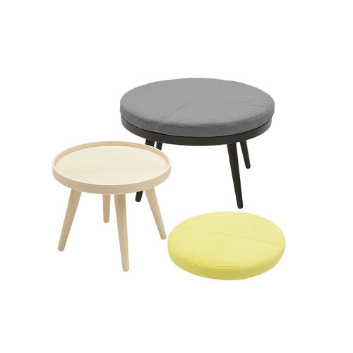 Mesa de centro contemporánea - ALMA - SOFTLINE - de nogal / de fresno / con base de madera