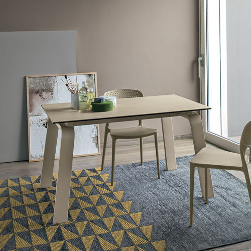 Mesa de comedor contemporánea - DEIMOS 130 - Target Point - de MDF lacado / de vidrio templado / de gres porcelánico