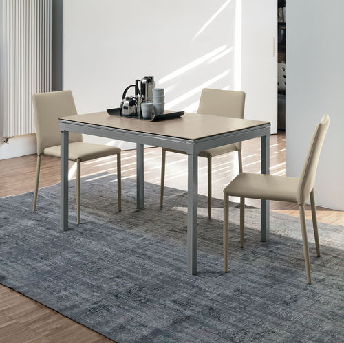 Mesa de comedor contemporánea - PERIGEO 115 - Target Point - de MDF lacado / de vidrio templado / de gres porcelánico