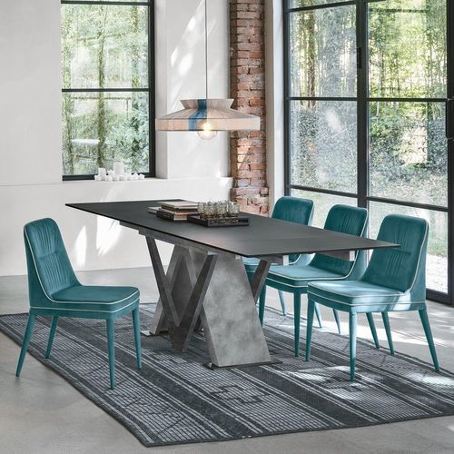Mesa de comedor contemporánea - TRITONE 160 - Target Point - de gres porcelánico / de laminado de alta presión / con base de laminado