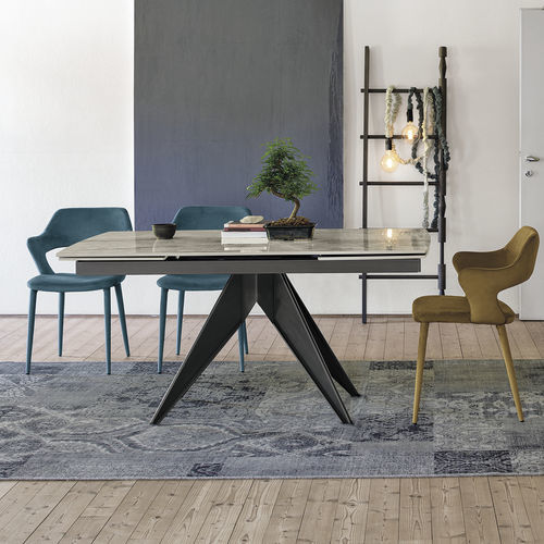Mesa de comedor contemporánea - MINOSSE - Target Point - de gres porcelánico / con base metálica pintada / rectangular