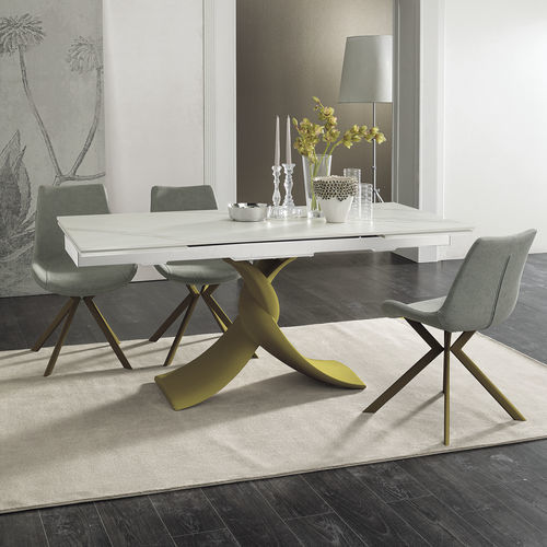 Mesa de comedor contemporánea - TWIST 180 - Target Point - de gres porcelánico / con base de poliuretano / rectangular